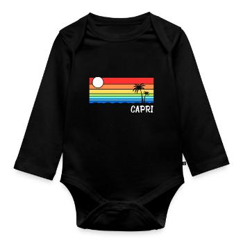 Capri Italien Mittelmeer Insel Urlaub Idee - Baby Bio-Langarm-Body - Schwarz - Vorne