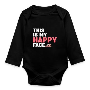 Blobfisch - Baby Bio-Langarm-Body - Schwarz - Vorne