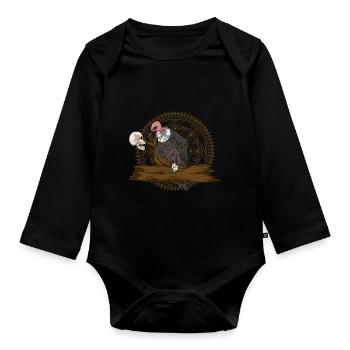 Bird of Prey Skull Skull Scavenger Gift Vulture - Organic Longsleeve Baby Bodysuit - black - Front