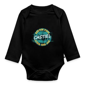 Vatertag Castiel - Baby Bio-Langarm-Body - Schwarz - Vorne
