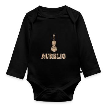 Bratsche Aurelio - Baby Bio-Langarm-Body - Schwarz - Vorne