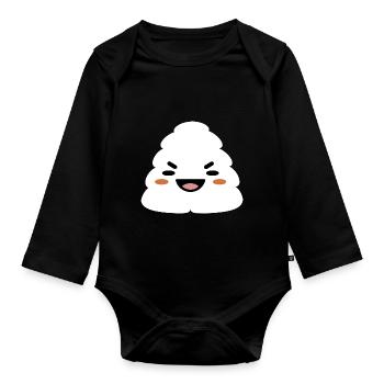 Onigiri japonais - Body Bébé bio manches longues - noir - Devant