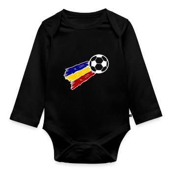 Sports et Ball Friends Roumanie - Body Bébé bio manches longues - noir - Devant