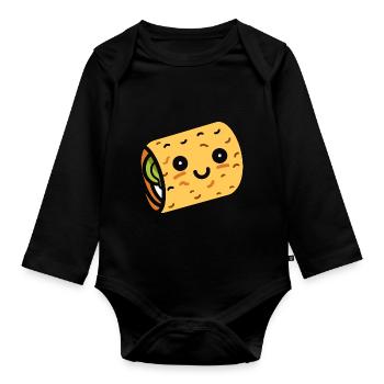 Amour Petit burrito - Body Bébé bio manches longues - noir - Devant
