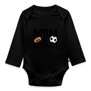 baller fussball baller Geschenk - Baby Bio-Langarm-Body - Schwarz - Vorne