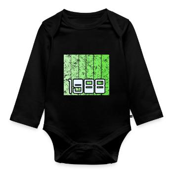 Vert 1988 - Body Bébé bio manches longues - noir - Devant