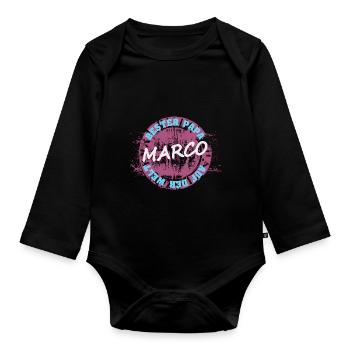 Marco als Vatertag - Baby Bio-Langarm-Body - Schwarz - Vorne