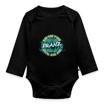 Father's Day Franz - Organic Longsleeve Baby Bodysuit - black - Front