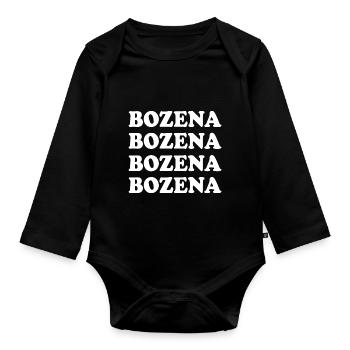 Bozena comme nom - Body Bébé bio manches longues - noir - Devant