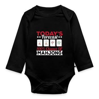 Cadeau pour les fans de Mahjong - Body Bébé bio manches longues - noir - Devant