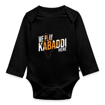 Cadeau pour les amateurs de Kabaddi - Body Bébé bio manches longues - noir - Devant