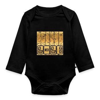 2026 - Organic Longsleeve Baby Bodysuit - black - Front