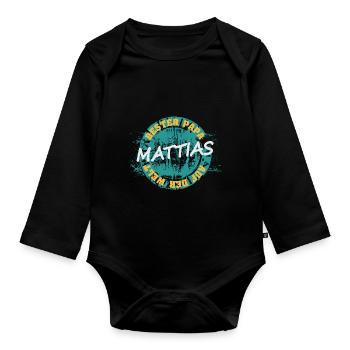 Cadeau pour Mattias - Body Bébé bio manches longues - noir - Devant