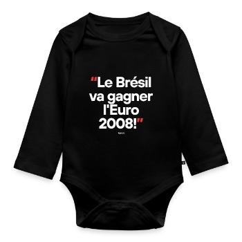 Citation célèbre footballeur - Body Bébé bio manches longues - noir - Devant
