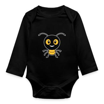 Ameise - Baby Bio-Langarm-Body - Schwarz - Vorne