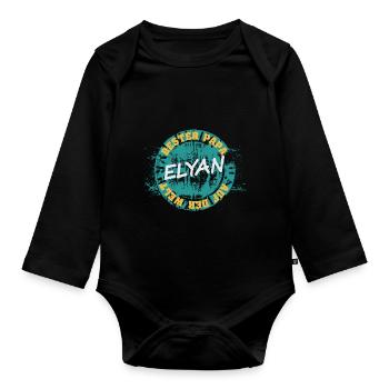 Elyan comme fête des pères - Body Bébé bio manches longues - noir - Devant