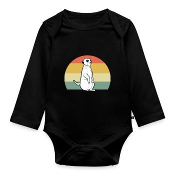 Erdmännchen - Baby Bio-Langarm-Body - Schwarz - Vorne