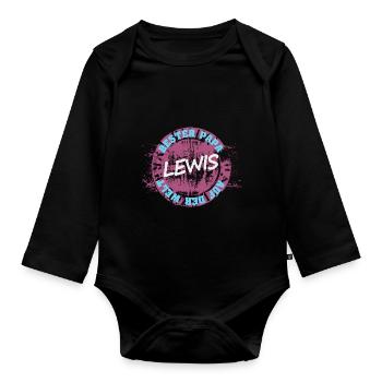 Lewis als Vatertag - Baby Bio-Langarm-Body - Schwarz - Vorne