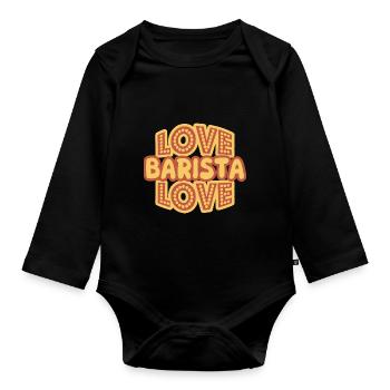 Cadeau pour Barista - Body Bébé bio manches longues - noir - Devant