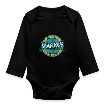 Vatertag Markus - Baby Bio-Langarm-Body - Schwarz - Vorne