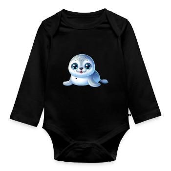 Robbe - Baby Bio-Langarm-Body - Schwarz - Vorne