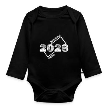 Geschenkidee 2028 - Baby Bio-Langarm-Body - Schwarz - Vorne