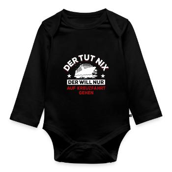 Der tut nix der will nur auf Kreuzfahrt gehen - Baby Bio-Langarm-Body - Schwarz - Vorne