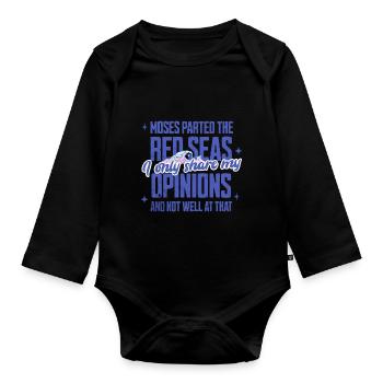 Moses Parted The Red Sea Funny Christian - Organic Longsleeve Baby Bodysuit - black - Front
