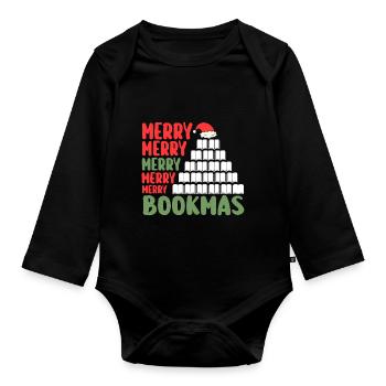 Père Noël Noël Livres de lecture - Body Bébé bio manches longues - noir - Devant