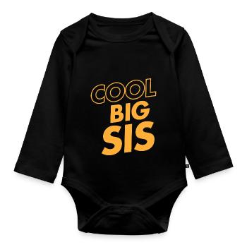 Cool Big Sis - Baby Bio-Langarm-Body - Schwarz - Vorne