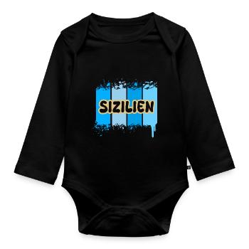Sicily - Organic Longsleeve Baby Bodysuit - black - Front