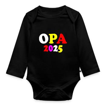 Opa 2025 - Baby Bio-Langarm-Body - Schwarz - Vorne