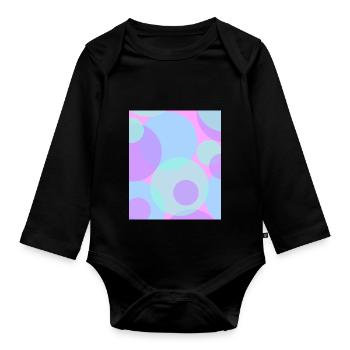 Points in pastel - Organic Longsleeve Baby Bodysuit - black - Front