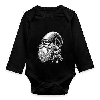 Trousseau de clés - Body Bébé bio manches longues - noir - Devant