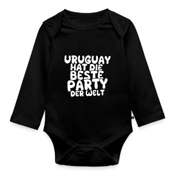 Uruguay - Baby Bio-Langarm-Body - Schwarz - Vorne