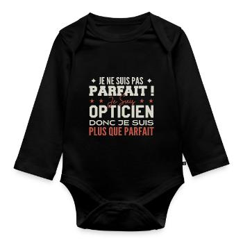 Un Opticien, le Métier de Rêve Mis à l’Honneur - Body Bébé bio manches longues - noir - Devant