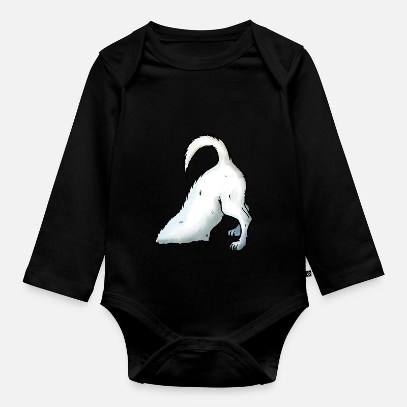 Jack Russell creuse - Body Bébé bio manches longues - noir