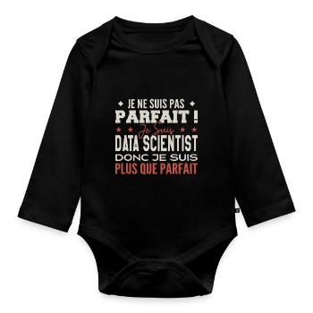 Data Scientist, the Dream Job in the Spotlight - Organic Longsleeve Baby Bodysuit - black - Front