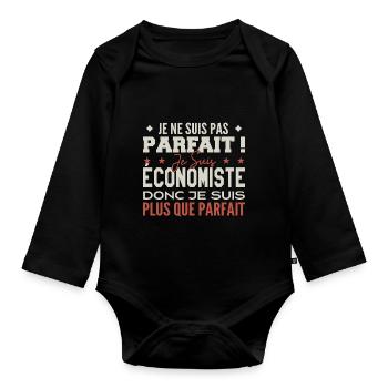 An Economist, the Dream Job in the Spotlight - Organic Longsleeve Baby Bodysuit - black - Front