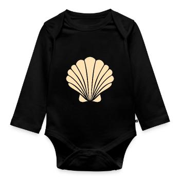shell - Organic Longsleeve Baby Bodysuit - black - Front
