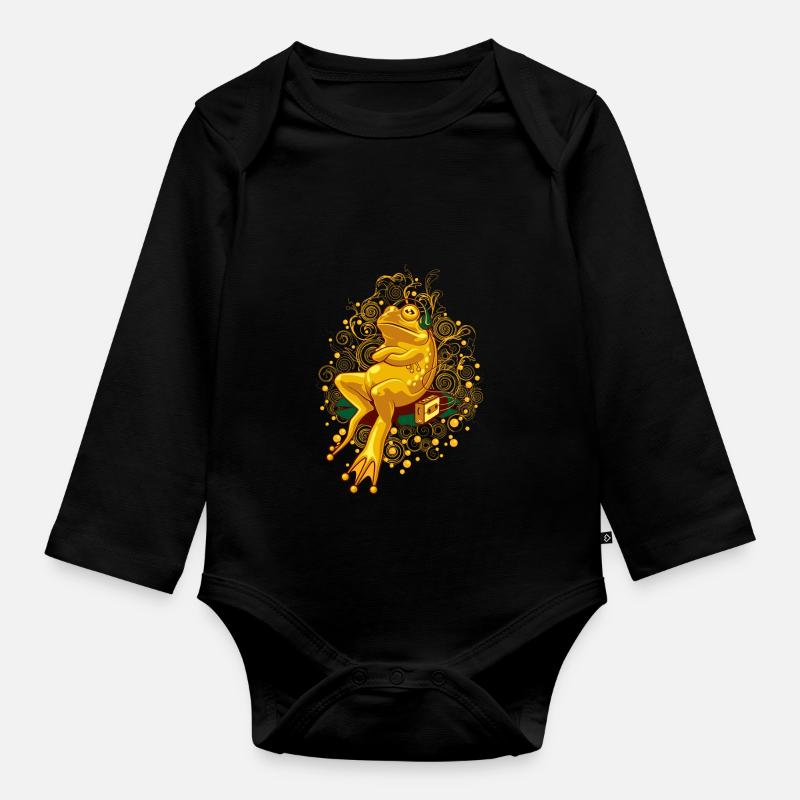 FROGGIE RELAX MODE - Baby Bio-Langarm-Body - Schwarz