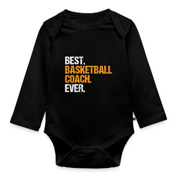 Bester Basketball Trainer aller Zeiten Geschenk - Baby Bio-Langarm-Body - Schwarz - Vorne