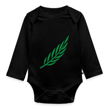 Laurel branch - Organic Longsleeve Baby Bodysuit - black - Front