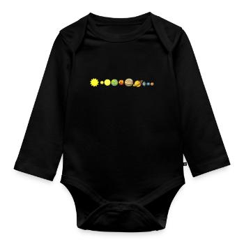 solar system - Organic Longsleeve Baby Bodysuit - black - Front