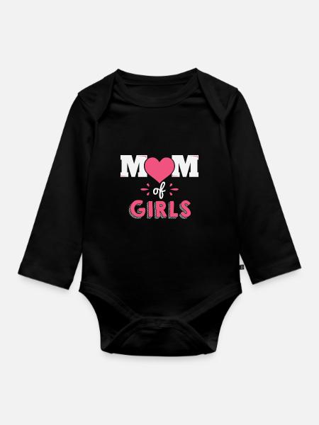 Mother of girl Mother Mother's Day gift - Organic Longsleeve Baby Bodysuit - black