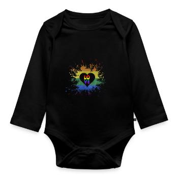 L'amour est l'amour - Body Bébé bio manches longues - noir - Devant