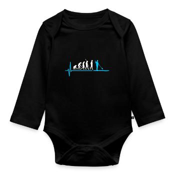 Stand Up Paddle Evolution - SUP Heartbeat - Organic Longsleeve Baby Bodysuit - black - Front