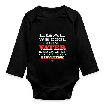 Egal wie cool vater geschenk ist Libanon - Baby Bio-Langarm-Body - Schwarz - Vorne