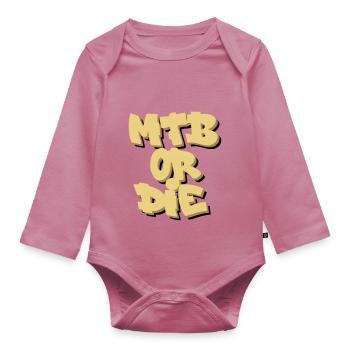 MTB Or Die - Organic Longsleeve Baby Bodysuit - mauve - Front