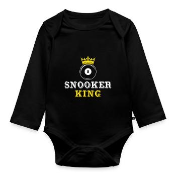 Cadeau pour le joueur de billard royal de snooker - Body Bébé bio manches longues - noir - Devant